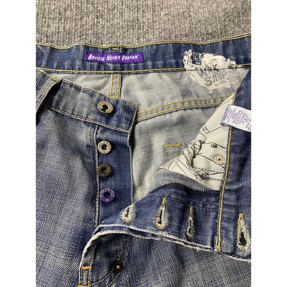 PRPS Bruised Never Broken Jeans 33 Mens Blue USA Cotton‎ Selvedge Baggy Loose - Picture 6 of 16